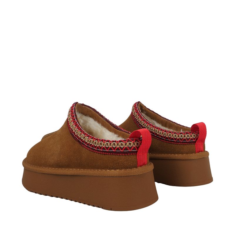 3. Damen-Lederschuhe Solo Soprani Couture Sabot Pelz Hugh Plateau hellbraun SSW421P22 51