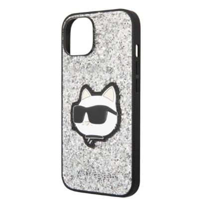 6. Karl Lagerfeld KLHCP14MG2CPS iPhone 14 Plus 6,7" Silber/Silber Hardcase Glitter Choupette Patch