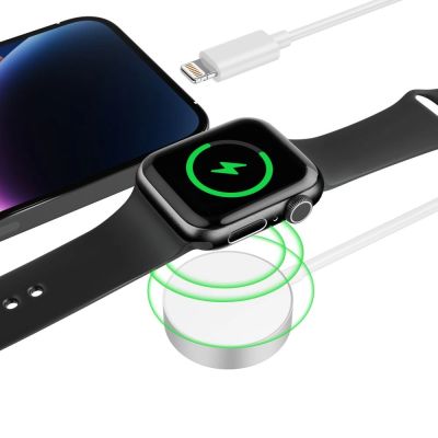 3. Tech-Protect UltraBoost 2in1 magnetisches Ladegerät mit USB-C/ Lightning -Kabeln für Apple Watch 1,5 m – Weiß