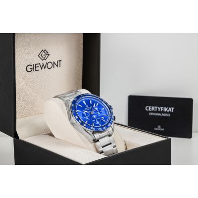 8. Giewont Herrenuhr Chronograph Saphir Silber Blau GW9580-B3