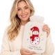 Weihnachts-Wärmflasche aus Gummi, 2 l, weiß