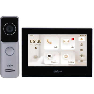 10. Dahua Technology KTW02 Video-Türsprechanlage, 2 MP, 17,8 cm (7 Zoll), Hellgrau