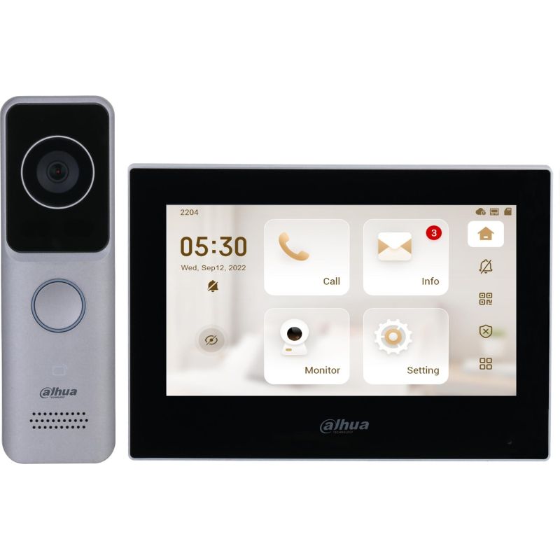 10. Dahua Technology KTW02 Video-Türsprechanlage, 2 MP, 17,8 cm (7 Zoll), Hellgrau
