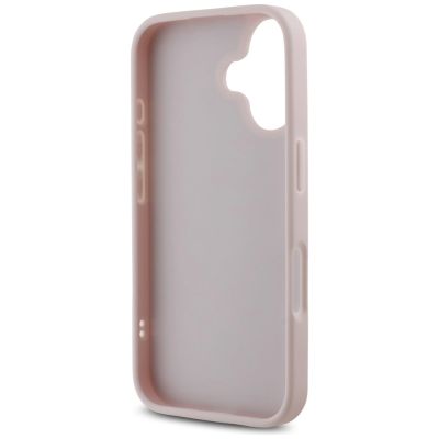 7. Guess iPhone 16 Hülle mit gestepptem Metalllogo – Rosa