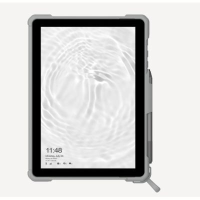 2. UAG Plasma - Schutzhülle mit Ständer, Schulter- und Handschlaufe für Microsoft Surface Go 1/2/3/4 G (OEM-Version) (weiß/grau)