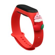 Strap Xmas für Xiaomi Mi Band 3 / 4 Weihnachts-Silikonarmband mit Socke - Rot