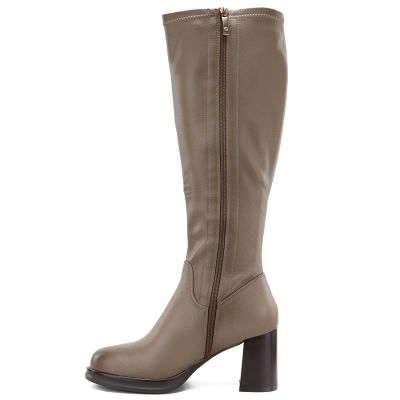 3. Damen-Khaki-Stiefel mit Absatz Potocki SZ12861