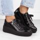 26. Rieker W N2501-00 schwarze Keilschuhe