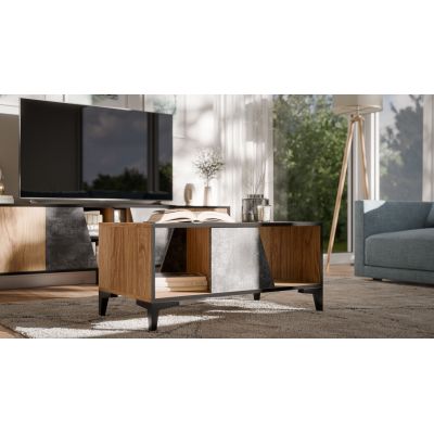 2. OVO Couchtisch/Bank 90x50xH39 Eiche/Beton