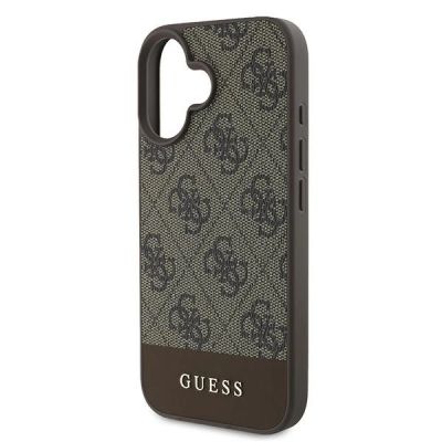 6. Guess 4G Bottom Stripe Case für iPhone 16 Plus 6,7" - Braun