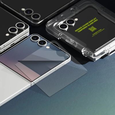 8. Ringke Cover Display Easy Slide Tempered Glass 2er-Pack für Samsung Galaxy Z Flip 7 - Transparent