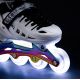 7. NH10905 4in1 LED-Rollschuhe, weiß, mit Regenbogen-Eishockeykufe, Größe M (35-38), Nils Extreme
