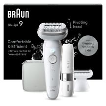 Braun Silk-épil 9 9-341 Enthaarungsbürsten, 40 Pinzetten, Weiß