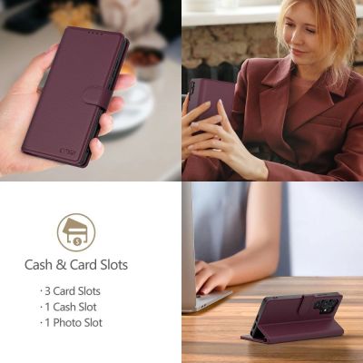 4. Tech-Protect Wallet Case für Samsung Galaxy A26 5G / A17 4G / 5G - Burgunderrot