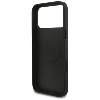 7. Guess Saffiano Classic Logo MagSafe Case für iPhone 17 Pro Max - Schwarz