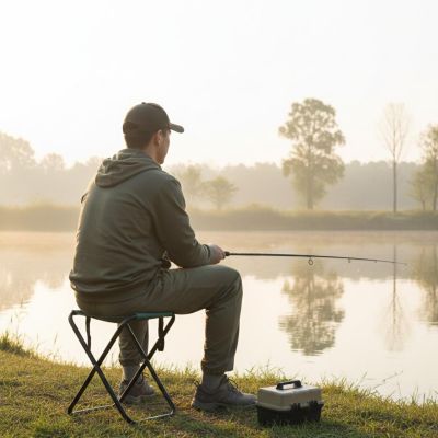 8. Angelstuhl, Camping-Klapphocker mit Griff, Redcliffs Green