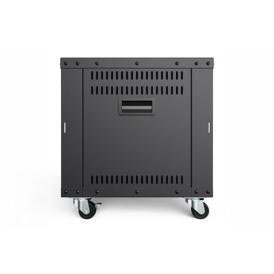6. 8U AVS-Rack, 420 x 507 x 460 mm Gewindebohrungen, Rollen, bl