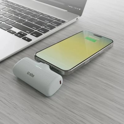 5. SBS EcoPower 5000 mAh 10W Powerbank mit integriertem USB-C-Anschluss - Grau