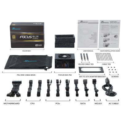 7. Seasonic FOCUS SGX-750 (2021) 750 W 20+4-Pin ATX SFX Schwarzes Netzteilmodul
