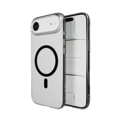 4. Puro Lite Mag TPU+PC Hülle kompatibel mit MagSafe für iPhone 17 Air - Transparent mit schwarzem Ring