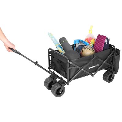 22. Deluxe Faltbarer Reise- und Strandbuggy 90x57x73-96cm mit Griff, Schwarz