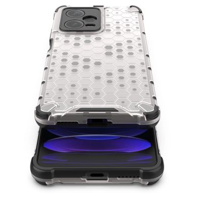 11. Honeycomb-Hülle für Xiaomi Redmi Note 12 Pro+, gepanzerte Hybridabdeckung in Schwarz
