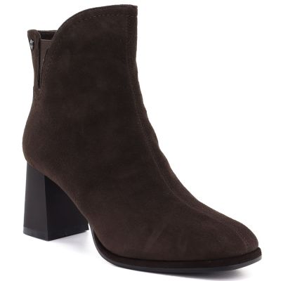 Braune Damen-Ankle-Boots aus Leder mit hohem Absatz, Marke Big Star UU274379