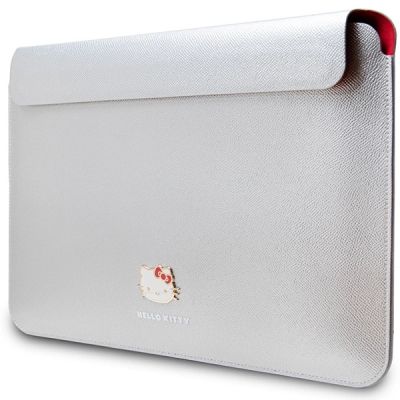 2. Hello Kitty PU-Metall-Logo-Hülle für einen 14-Zoll-Laptop – Silber