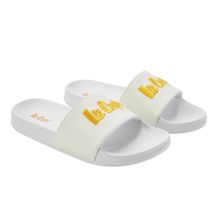 Lee Cooper Damen-Sportschuhe, Slipper, bequem, leicht, weiß/gelb