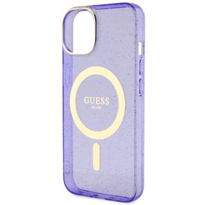6. Guess GUHMP14MHCMCGU iPhone 14 Plus 6,7" lila/lila Hardcase Glitter Gold MagSafe