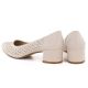4. Damen-Pumps mit durchbrochenem Muster auf Blockabsatz, beige Sergio Leone PB293
