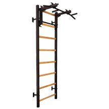 GYMNASTIK-SPROSSENWAND BENCHK MIT METALL-KLIMMZUGSTANGE MIT 6 GRIFFEN 231B