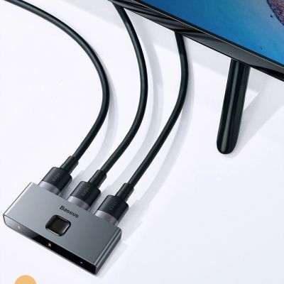 16. Baseus bidirektionaler Switch Splitter Switcher HDMI - 2x HDMI 4K / 30 Hz grau (CAHUB-BC0G)