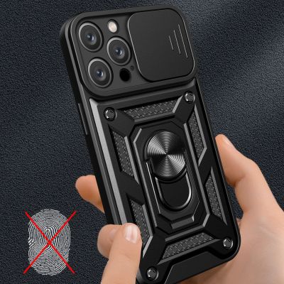 5. Hybrid Armor Camshield iPhone 16 Pro gepanzerte Hülle mit Kameraabdeckung und Ständer – Schwarz