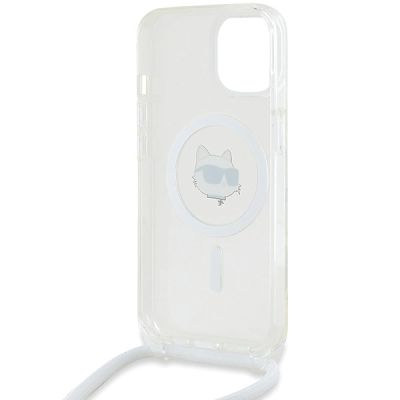 6. Karl Lagerfeld IML Choupette Head&Cord MagSafe Hülle für iPhone 15 / 14 / 13 – transparent
