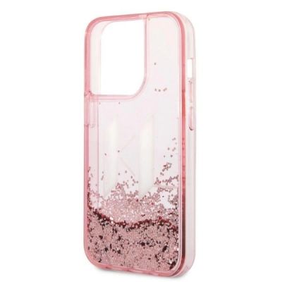 6. Karl Lagerfeld KLHCP14XLBKLCP iPhone 14 Pro Max 6.7" pink / rosa Hardcase Liquid Glitter Big KL