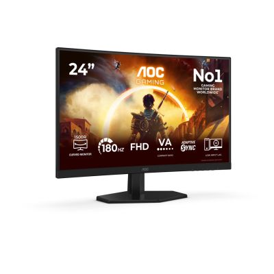2. AOC G4 23,6" VA FHD 180Hz Computermonitor 59,9 cm (23,6") 1920 x 1080 px Full HD LCD Schwarz, Rot