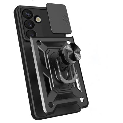 8. Hybrid Armor Camshield Hülle für Samsung Galaxy S26 Plus - Schwarz