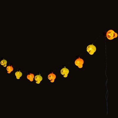 12. Halloween-Totenkopfgirlande mit 10 LEDs