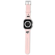 Karl Lagerfeld 3D Rubber Karl&Choupette Heads Armband für Apple Watch 38/40/41 mm – Rosa