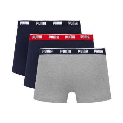2. Puma Herren-Boxershorts, 3er-Pack, Marineblau, Grau, 947130 05
