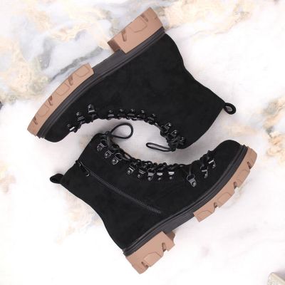 12. Vinceza W JAN255 schwarze isolierte Wildlederstiefeletten