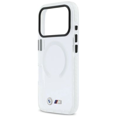 6. BMW M IML Stoßfeste MagSafe-Hülle mit Metalllogos für iPhone 17 Pro Max – Transparent
