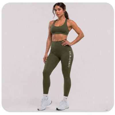 4. Lange Damen-Leggings in Armeegrün (Kampfbekleidung) | DBX Bushido