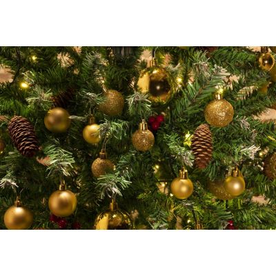 7. Dekorative Kunststoffkugeln, 6 cm, Set mit 35 Stück, Gold