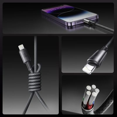 11. Joyroom S-A50 Unlimited Series 30W USB-C - Lightning Kabel mit magnetischer Organizer 1,2 m - Grau