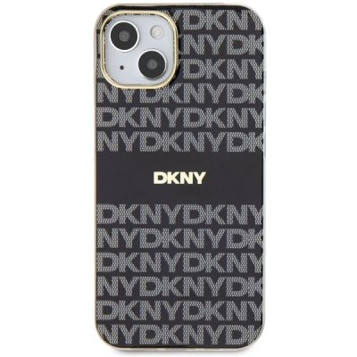 3. DKNY IML Mono & Stripe MagSafe Hülle für iPhone 15 Plus / 14 Plus – Schwarz