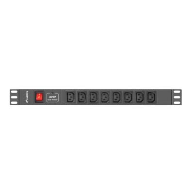 2. LANBERG 19" Rack-Stromleiste PDU PDU-08I-0200-C20-BK (1U, 16A, 8X IEC C13, 2M, C20 Stecker)