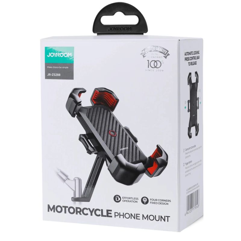 4. Joyroom Motorrad-Telefonhalter schwarz (JR-ZS288-m)
