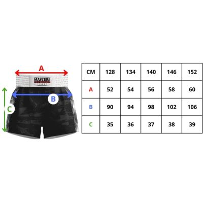 2. MASTERS „FIGHT“ Kick-Light-Trainingsshorts (Kindergröße) (WAKO APPROVED)